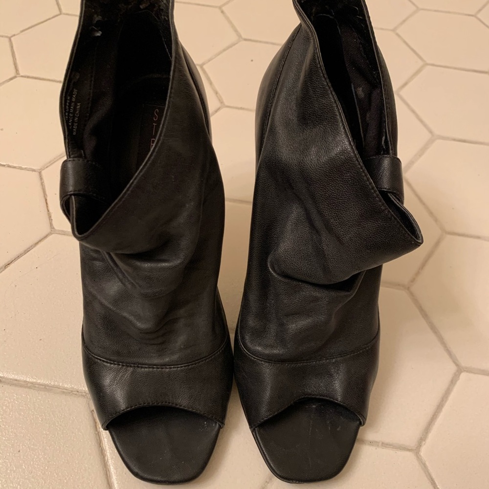Steven By Steve Madden Black Open-Toe Booties - image 1